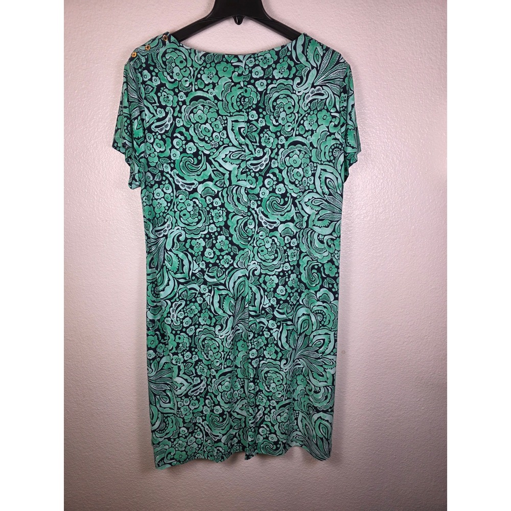 Tommy Hilfiger Green Paisley Floral Button Shoulder Shift Dress 22W - Picture 2 of 6